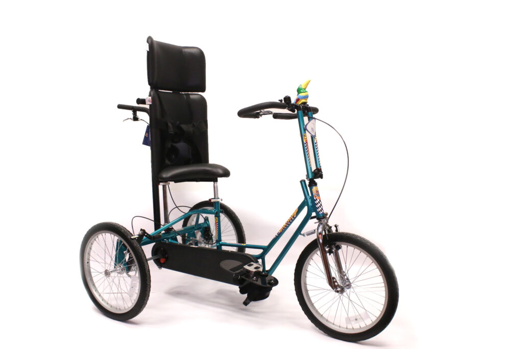 A black, blue and yellow AS2000 Tricycle.
