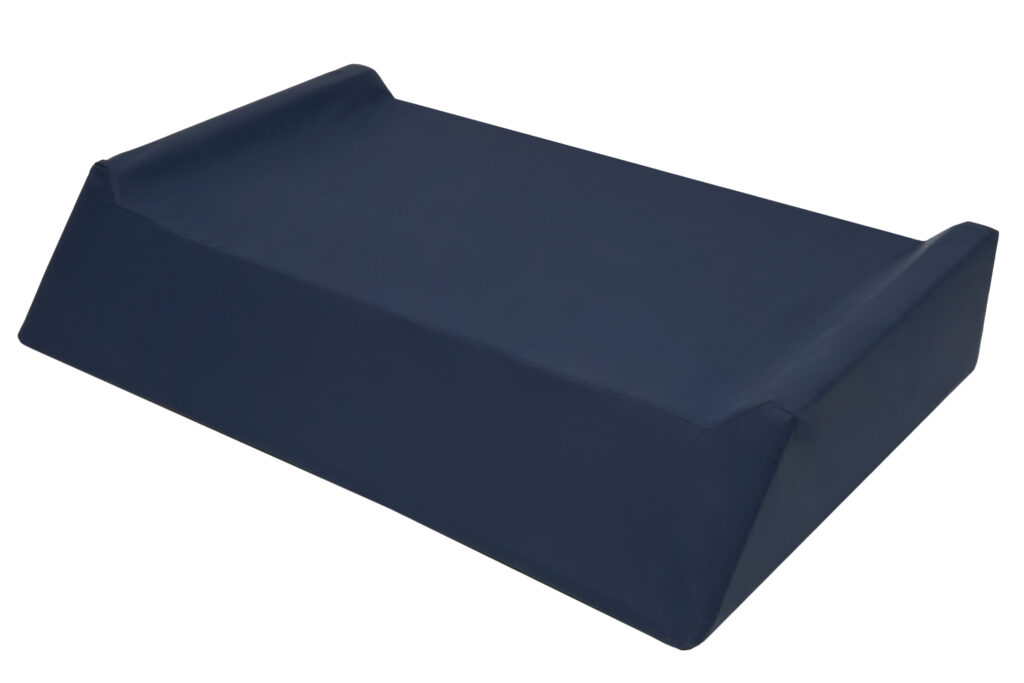 A blue Elevate Cushion. 