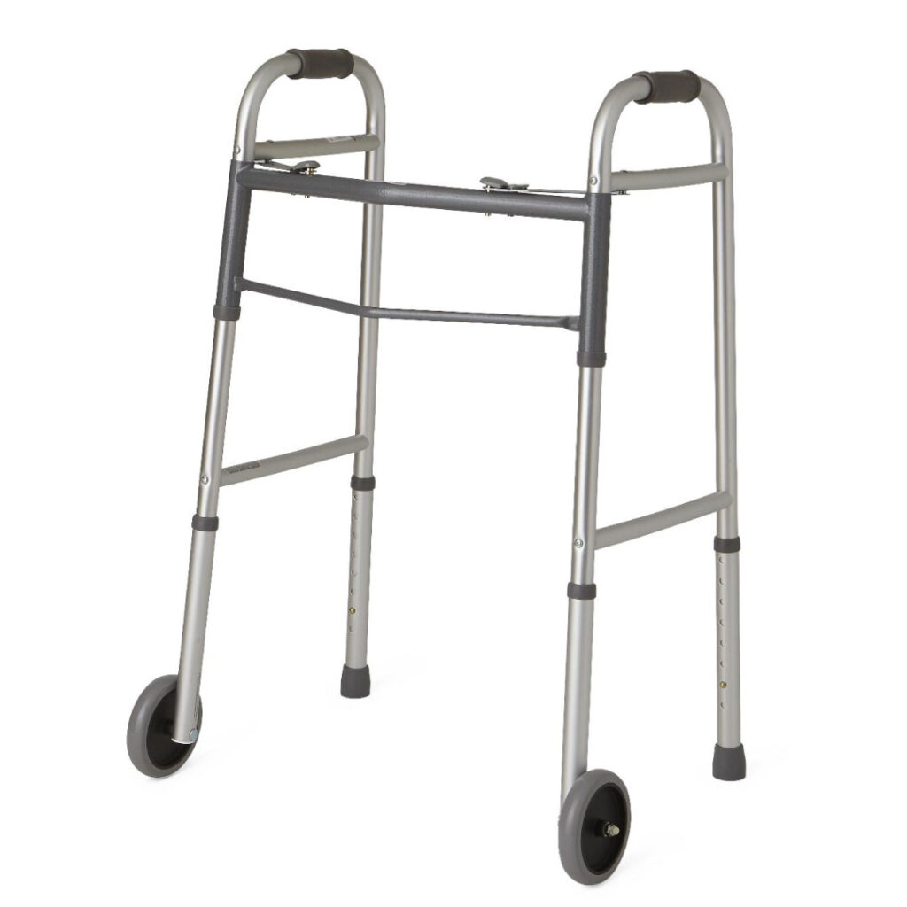 Aluminum walker with wheels