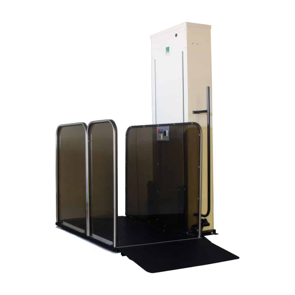 A full metal Serenity Vertical Platform Lift. 