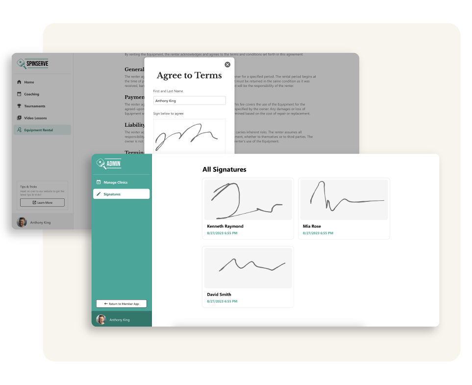 Create an e-signature app for free to collect signatures image