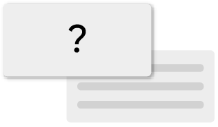 A simplified set of messaging boxes, one asking a question and the other providing an answer. 