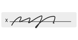 A simplified signature on a line.