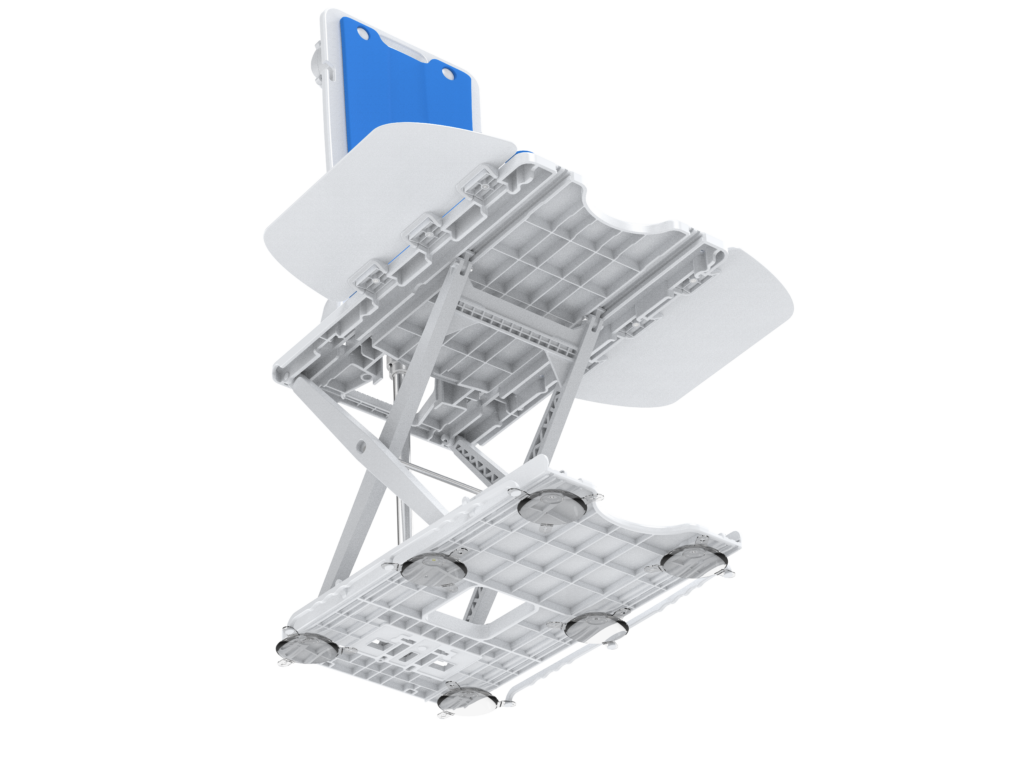 A below view of a Wave Bath Lift.